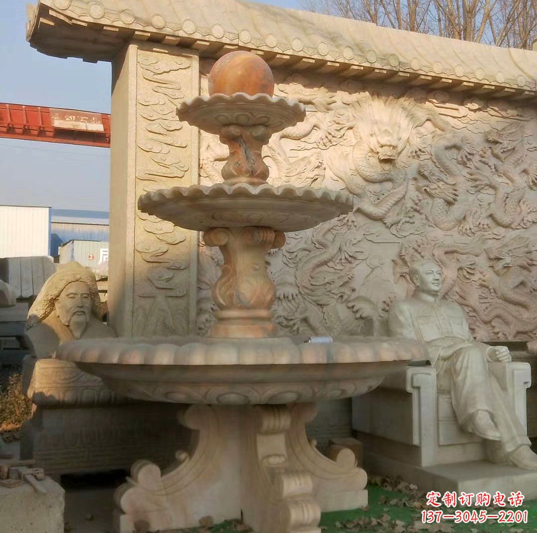 泰州中领雕塑精美石雕喷泉雕塑,是一款独特的雕…