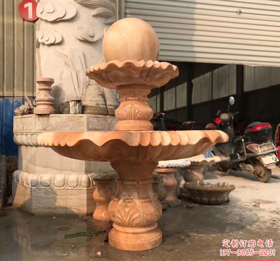 泰州象征祥和的石雕风水球雕塑
