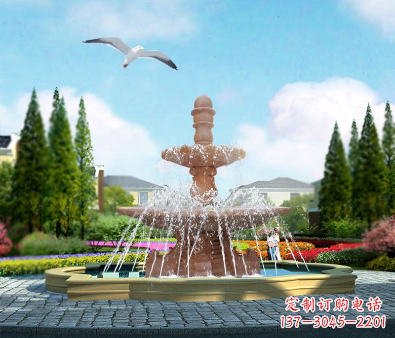 泰州石雕流水招财喷泉雕塑,让你迎接财运来临