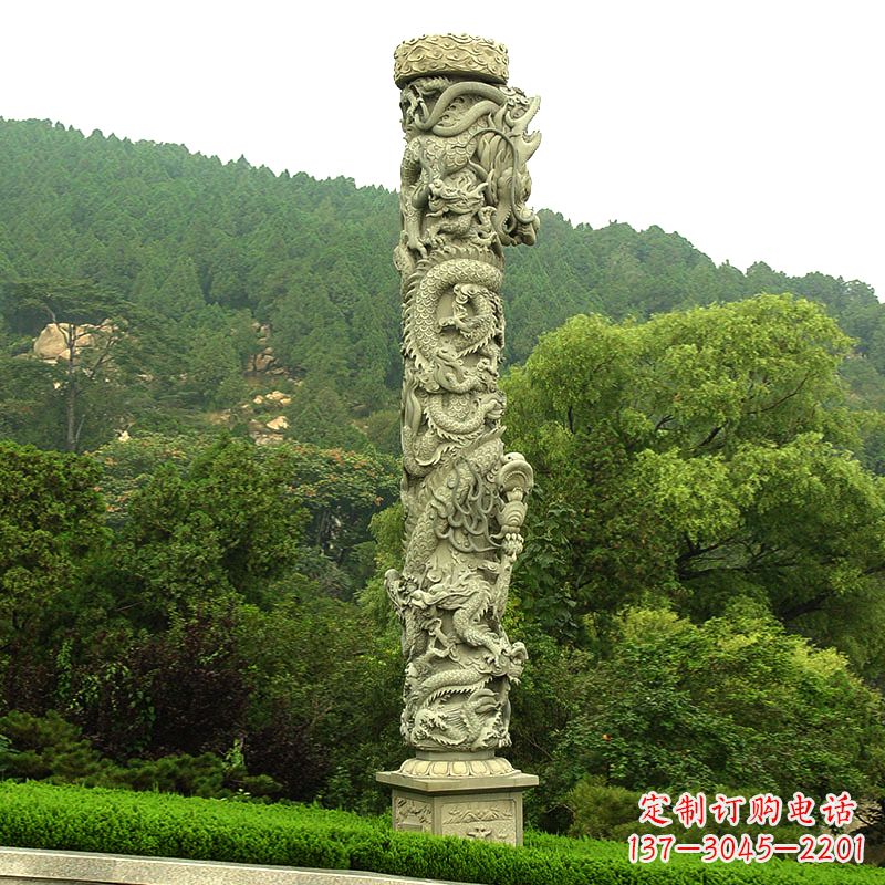 泰州中领雕塑:大气雄伟的石雕龙柱