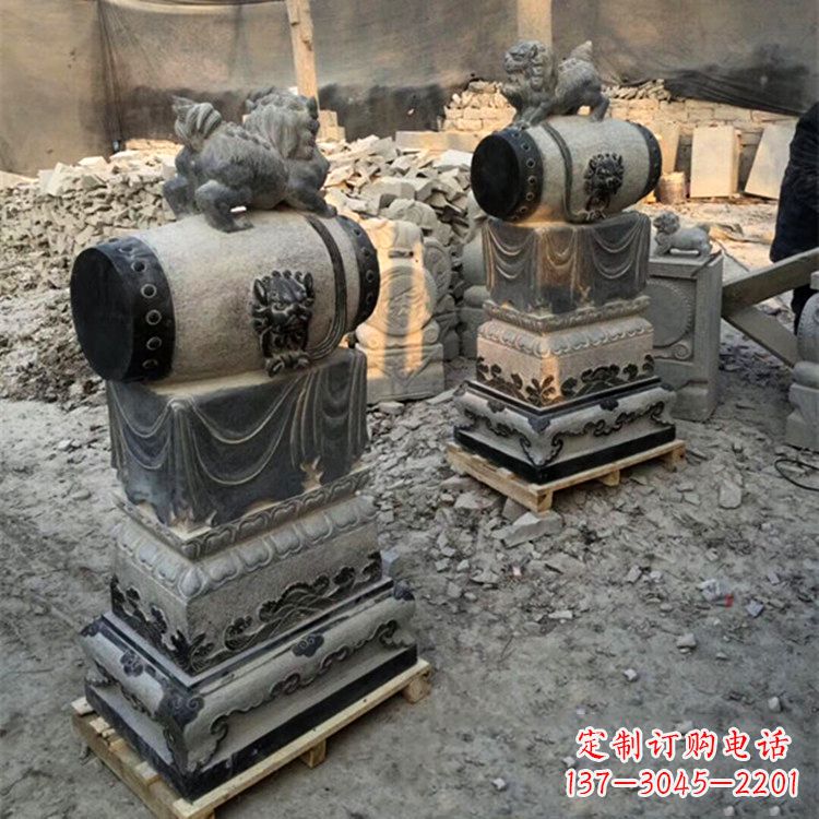 泰州定制大象雕塑石雕门墩,传承中国古典文化