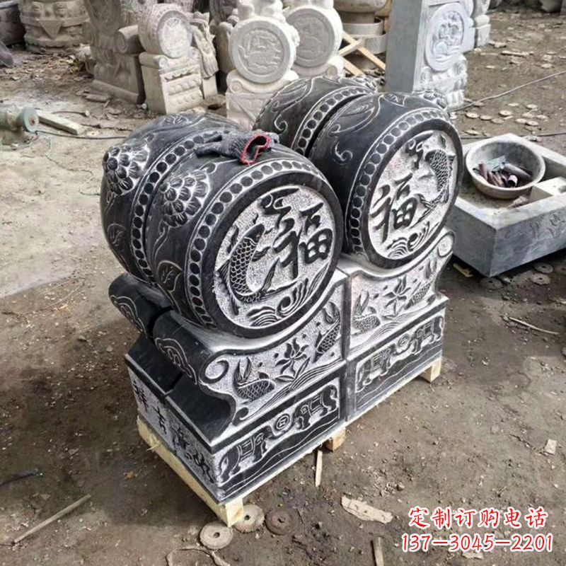 泰州中领雕塑-石雕门墩貔貅抱鼓