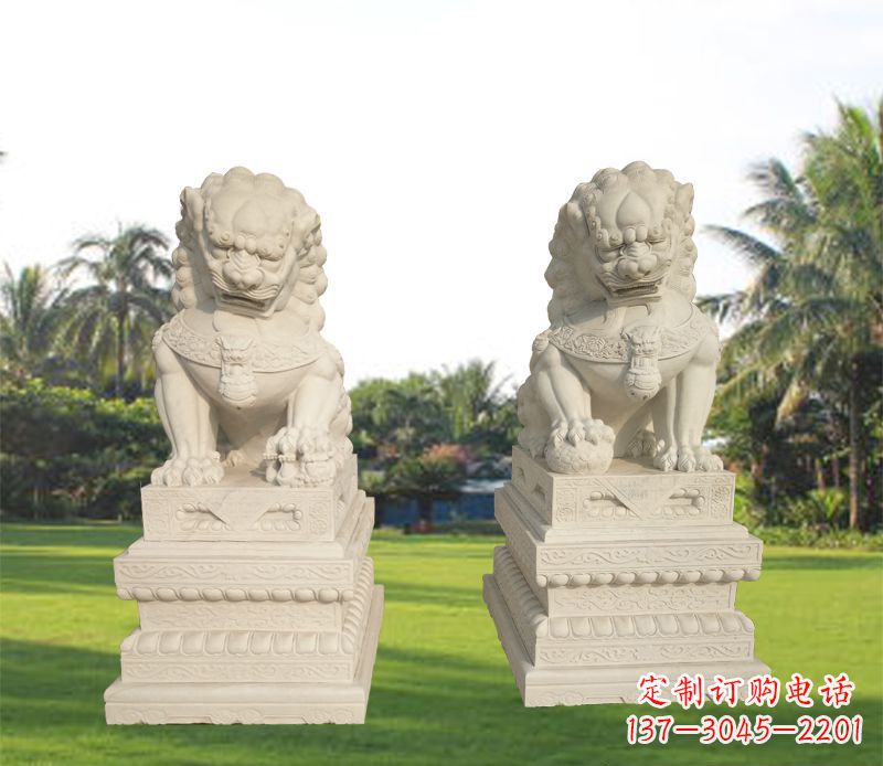 泰州狮子雕塑增添华贵气息