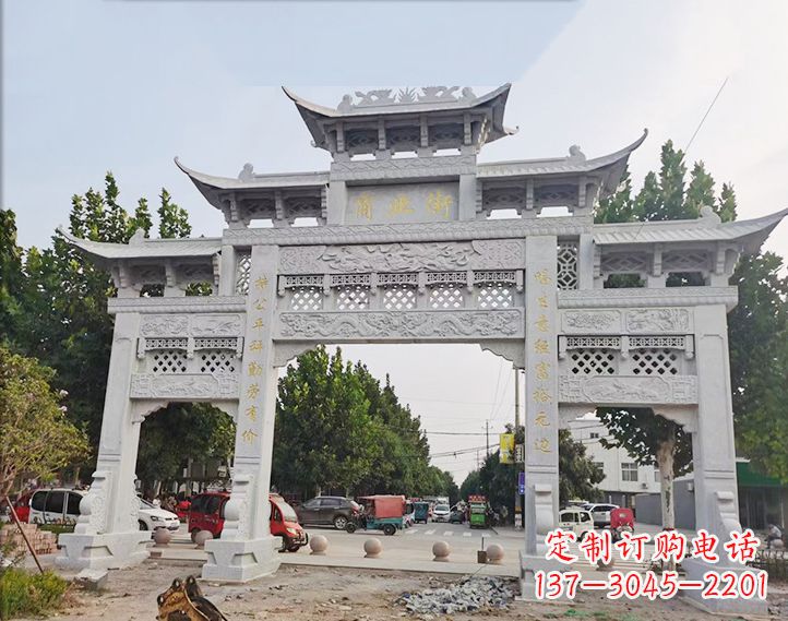 泰州石雕牌坊 人物雕塑