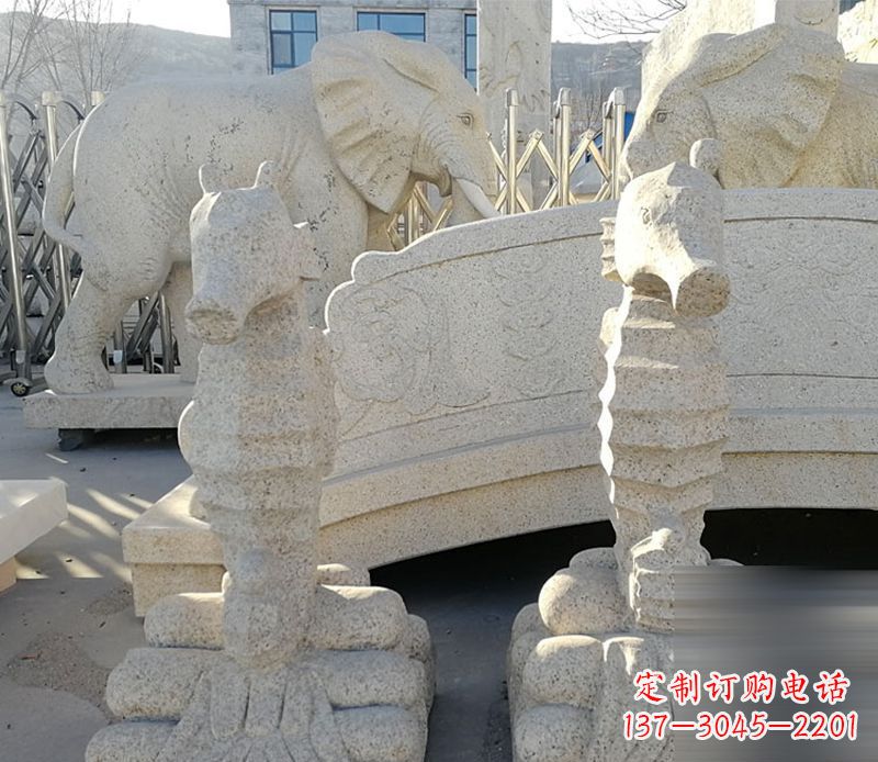 泰州中领雕塑海马石雕静谧可爱