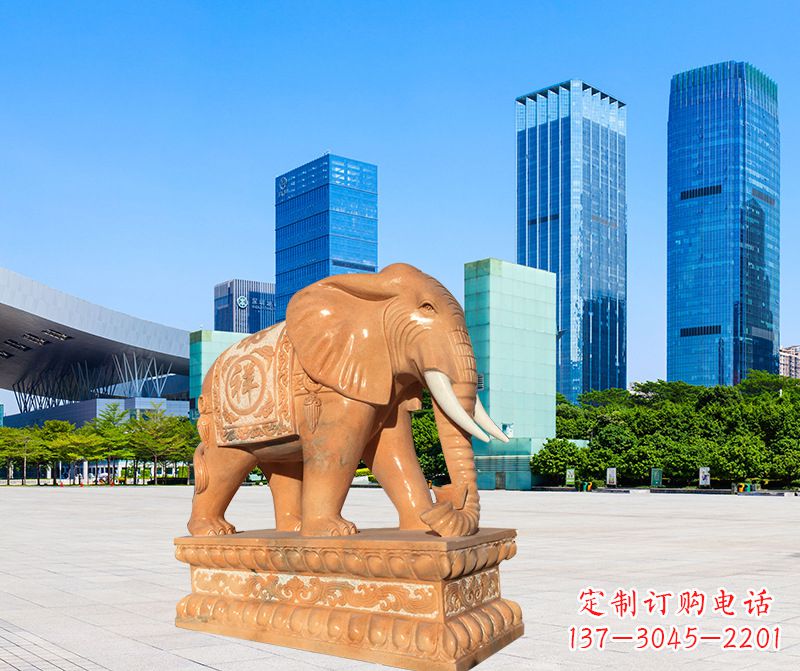 泰州大象雕塑,现代大象喷水雕塑,营造雅致优雅氛围