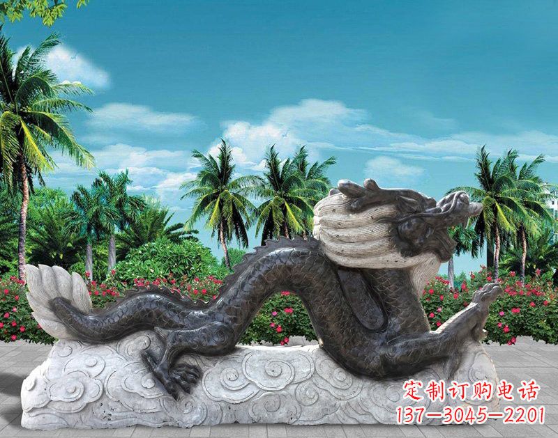 泰州中领雕塑:精美石刻喷水龙雕塑