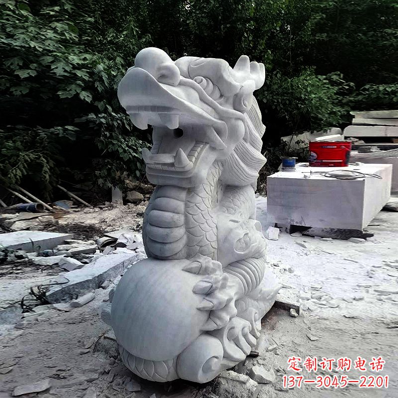泰州精美石雕龙首喷水雕塑