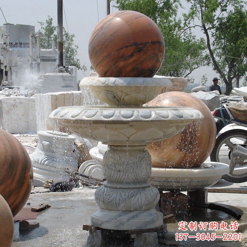 泰州艺术精美的青石风水球雕塑