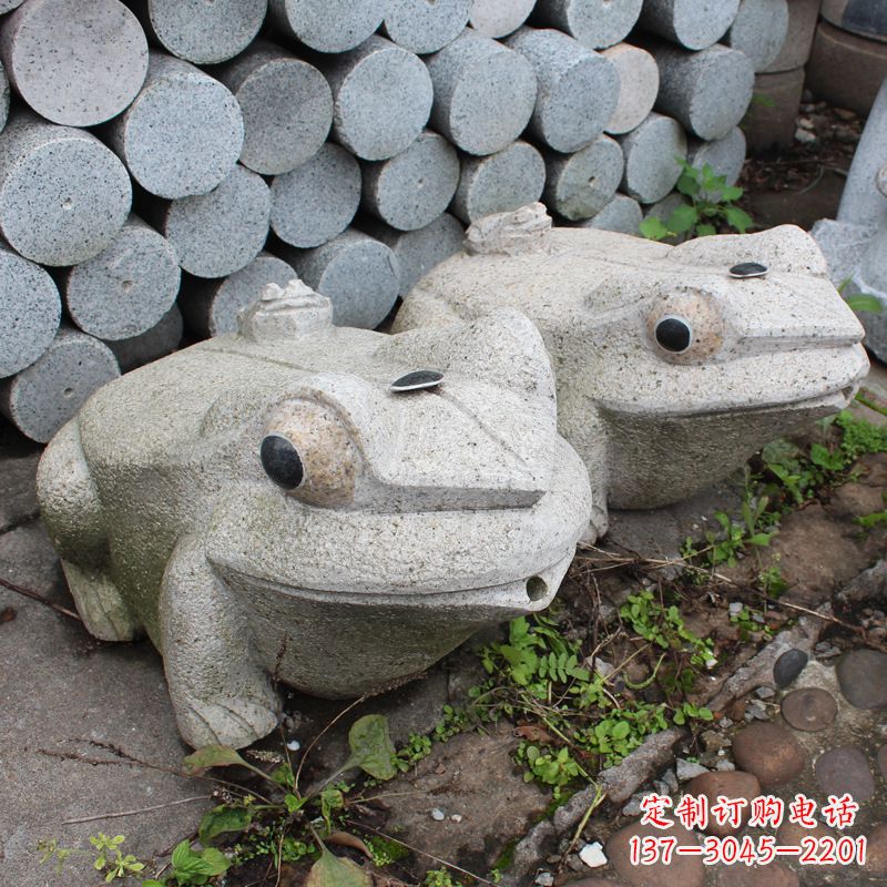 泰州石雕青蛙喷水雕塑