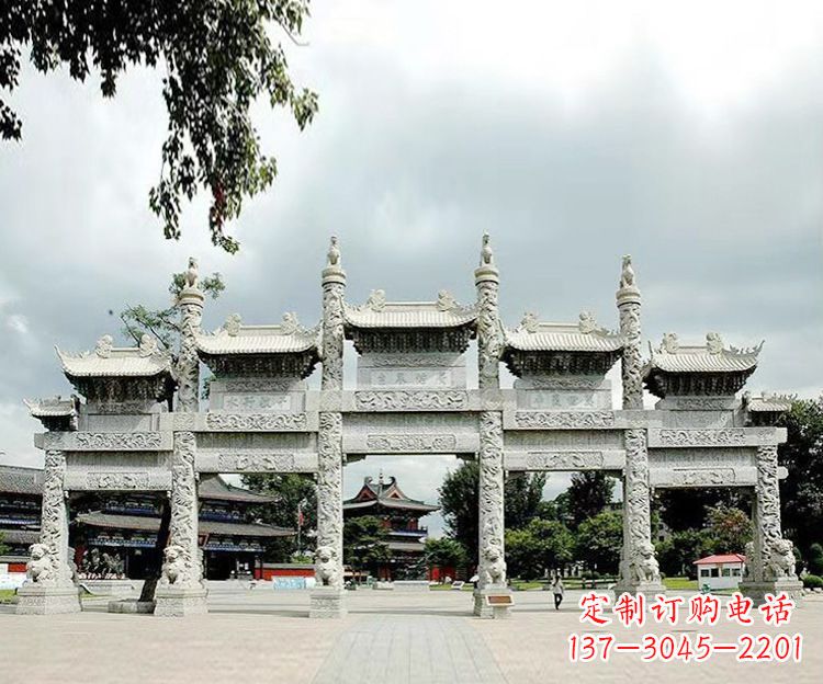 泰州石雕五门牌坊