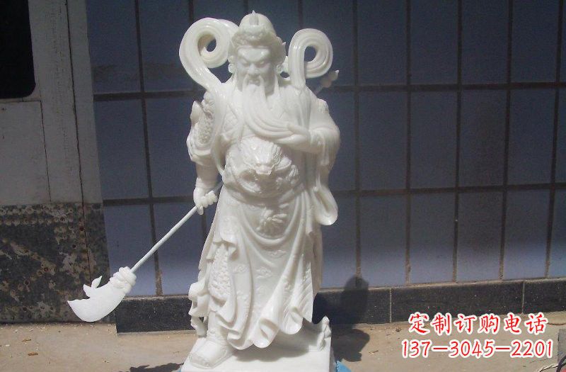泰州石雕武财神提刀关公