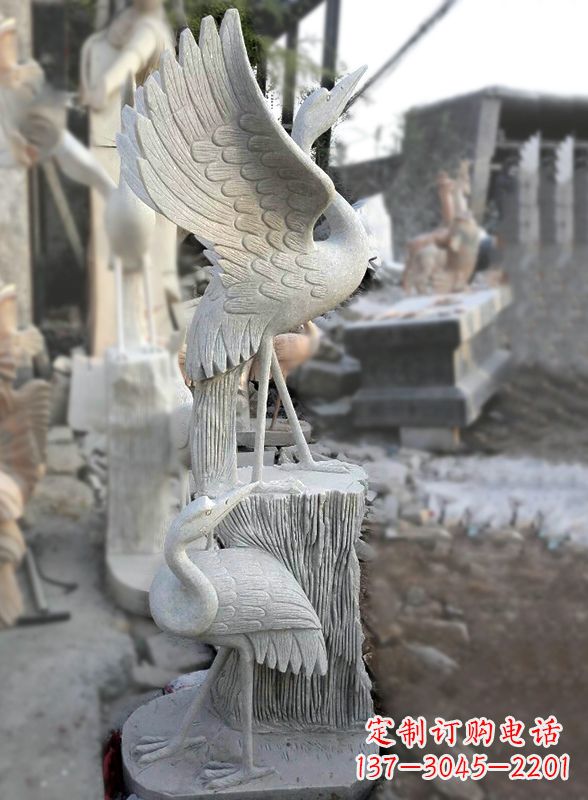 泰州石雕仙鹤景观摆件