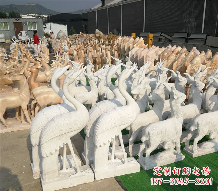 泰州石雕仙鹤雕塑