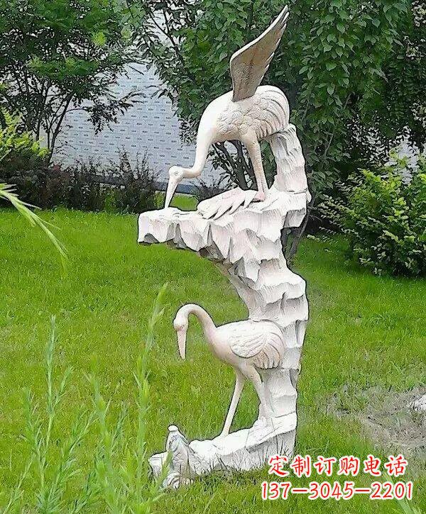 泰州石雕仙鹤鲤鱼