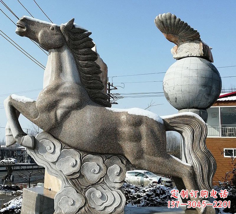 泰州石雕祥云奔马