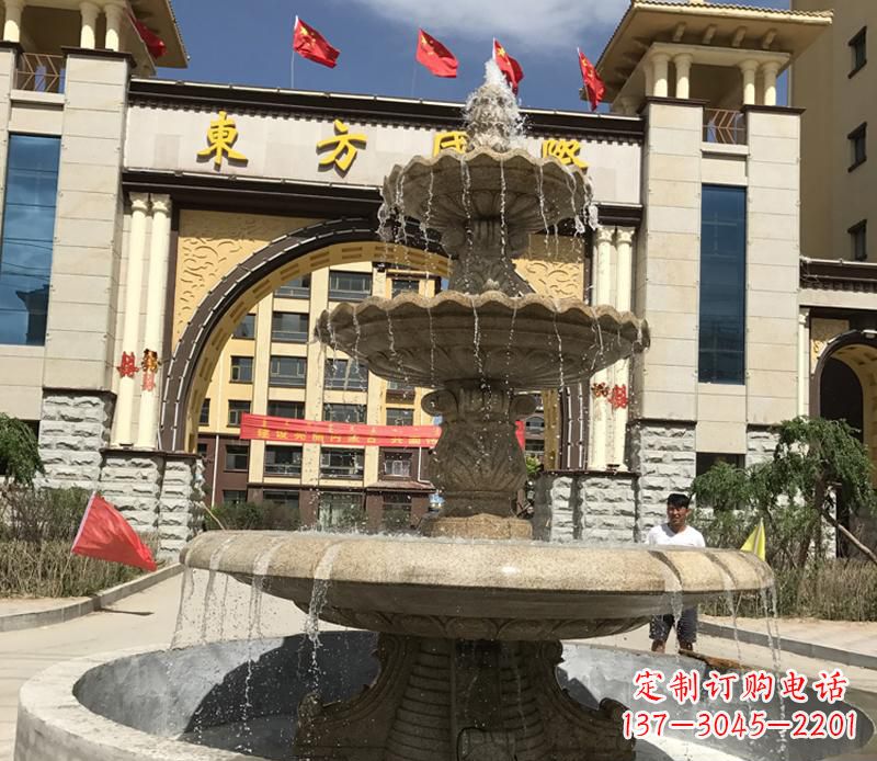 泰州石雕小区大型喷泉雕塑