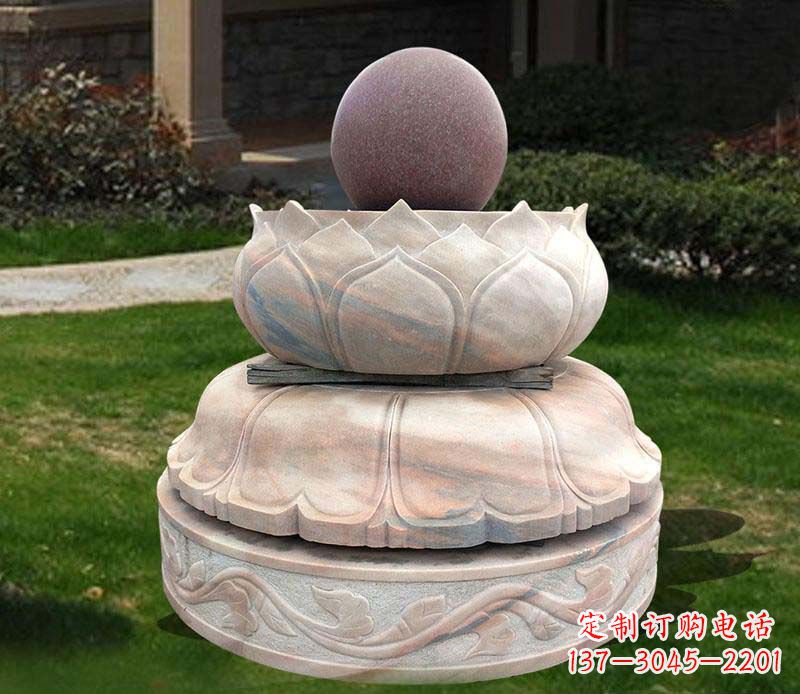 泰州石雕小区风水球雕塑