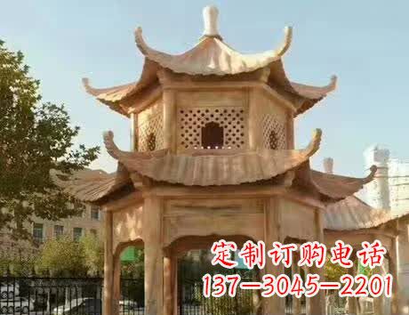 泰州石雕小区景观双层凉亭
