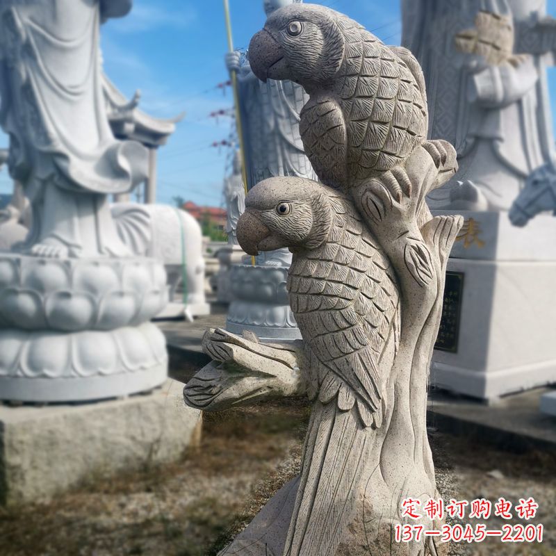 泰州石雕鹦鹉景观雕塑摆件