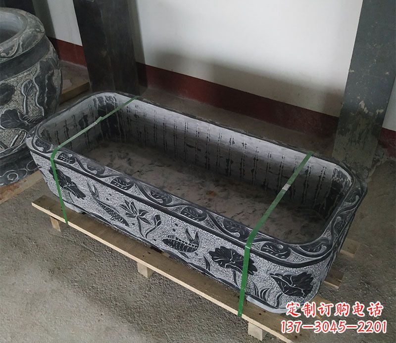 泰州石浮雕鱼缸仿古鱼缸石雕