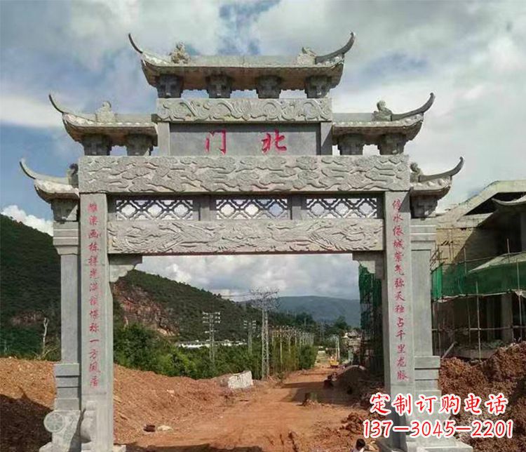 泰州石牌坊单门牌坊石雕