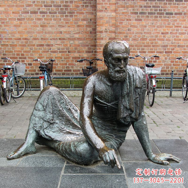 泰州世界名人古希腊著名物理学家阿基米德铜雕塑像广场人物雕塑