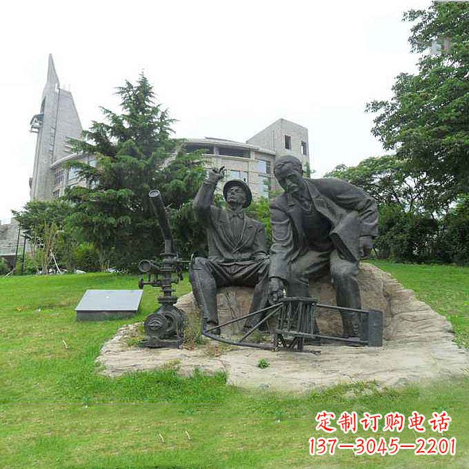泰州世界名人美国著名发明家莱特兄弟公园名人雕塑