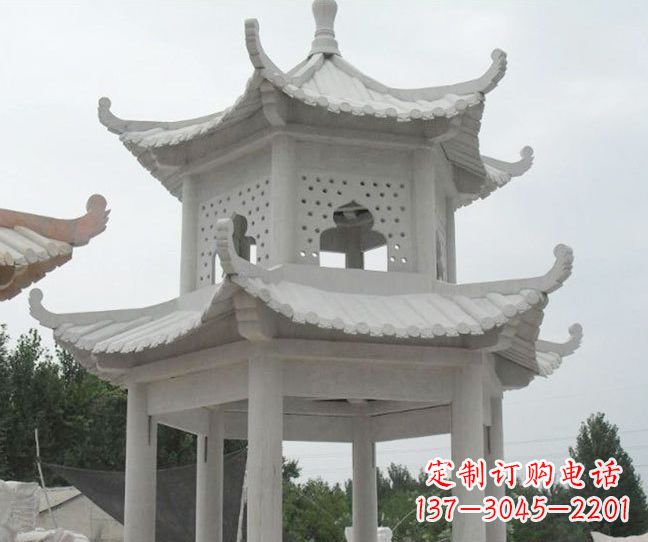 泰州双层大理石凉亭石雕