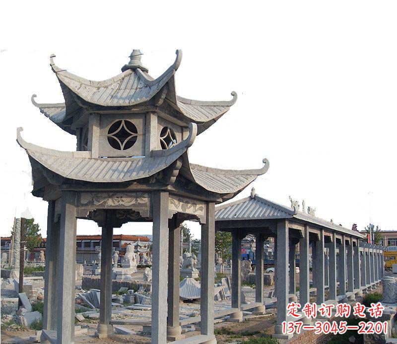 泰州双层仿古凉亭石雕