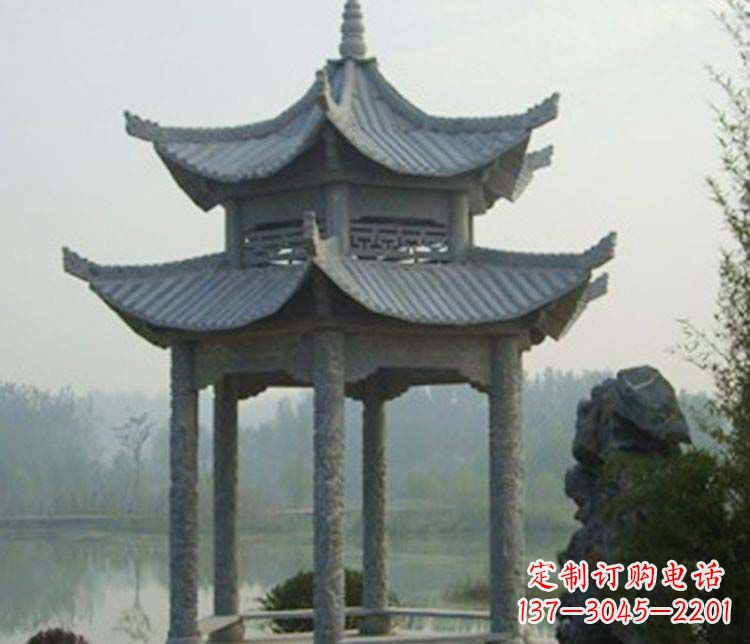 泰州双层仿古凉亭石雕_2