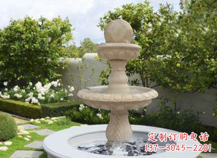 泰州双层风水球喷泉别墅石雕