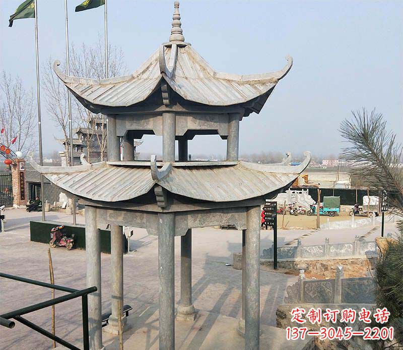 泰州双层户外凉亭石雕