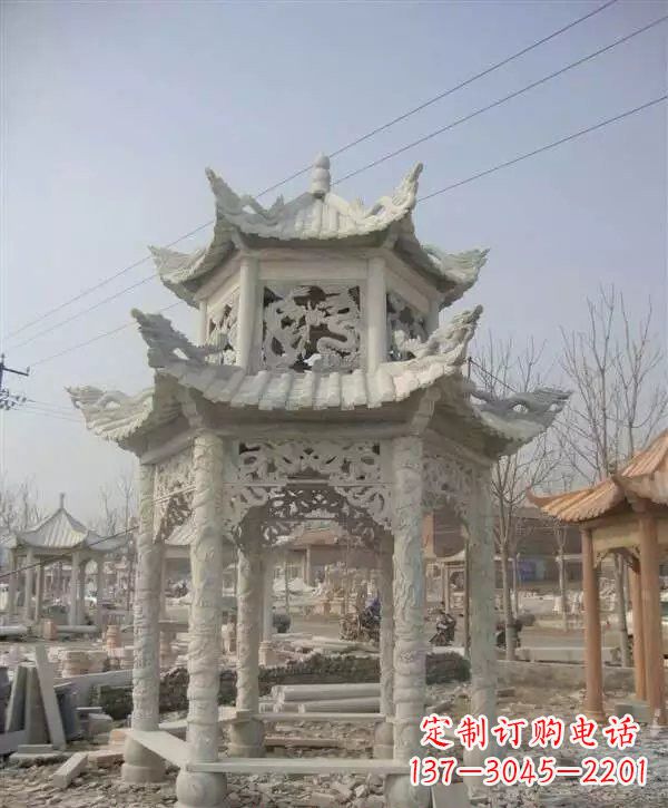 泰州双层凉亭石雕