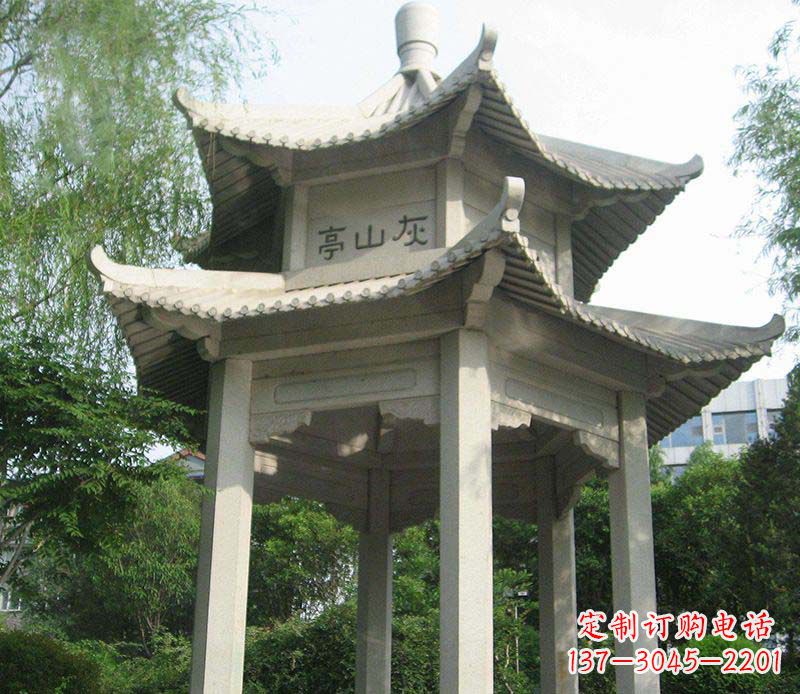 泰州双层石凉亭石雕