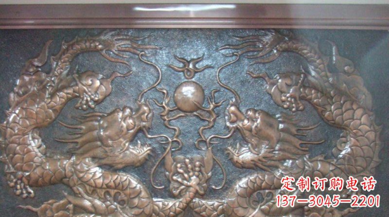 泰州双龙戏珠锻铜浮雕