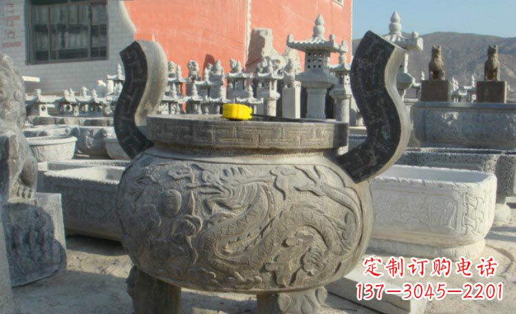 泰州双龙戏珠浮雕香炉铜雕