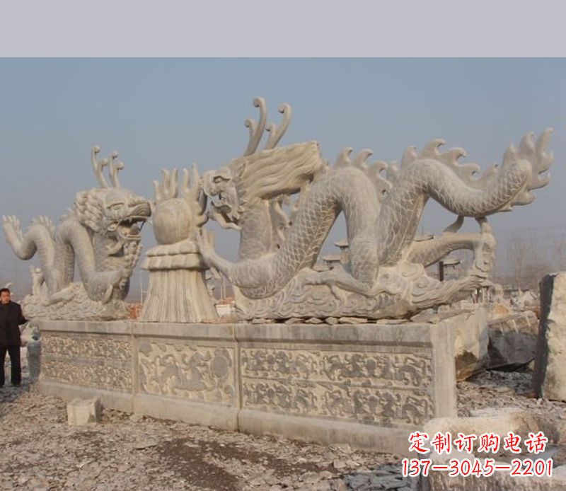 泰州双龙戏珠石雕