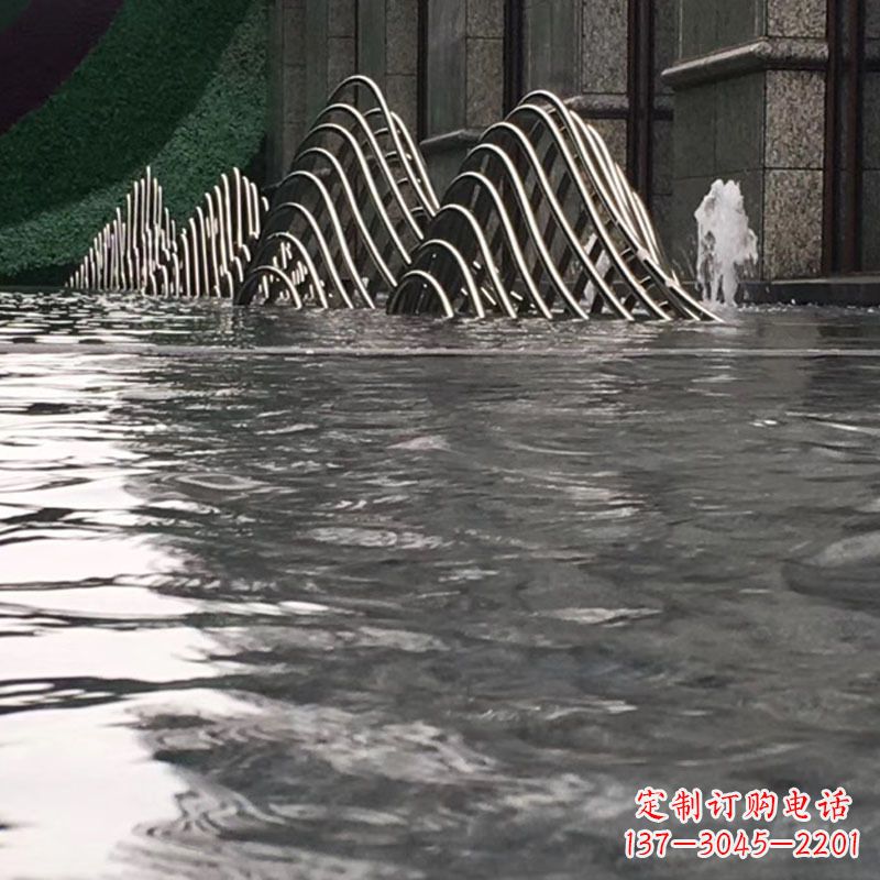 泰州水池水景假山不锈钢