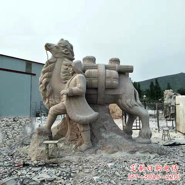 泰州丝绸之路骆驼情景石雕