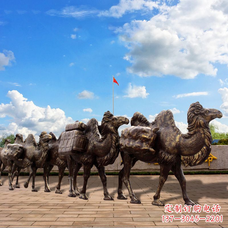 泰州丝绸之路骆驼队仿铜景观雕塑