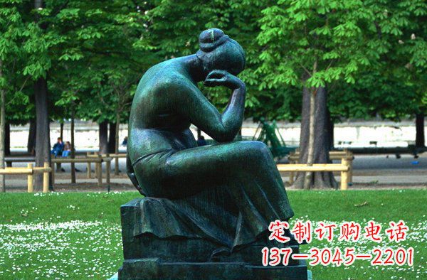 泰州思考的女人青铜人物铜雕
