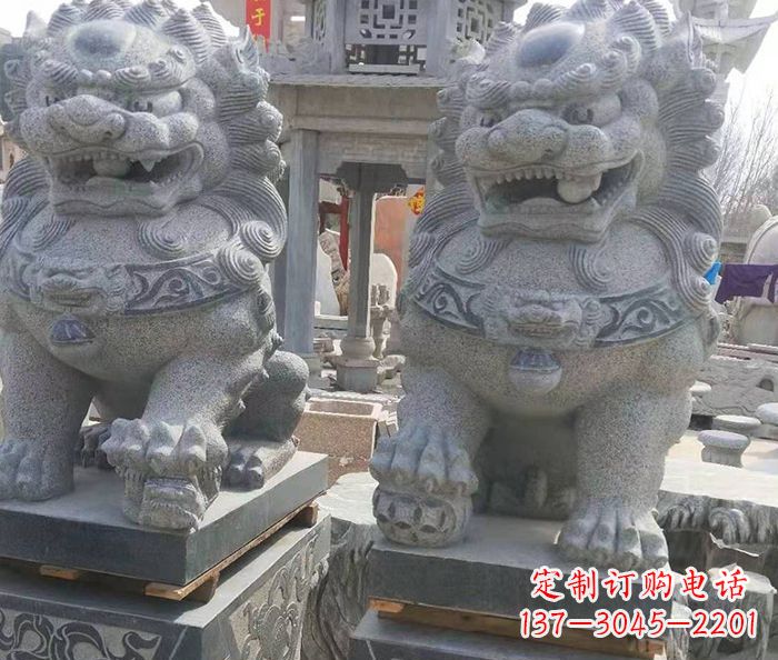 泰州寺庙景观仿古石狮子 (3)