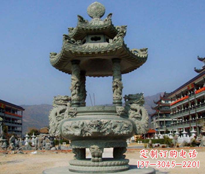 泰州寺庙景观仿古石香炉