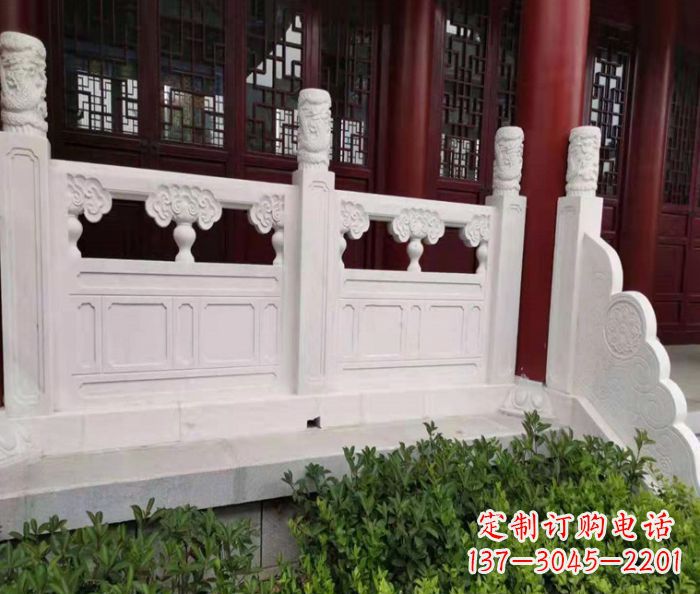 泰州寺庙景观汉白玉石浮雕栏板 (3)