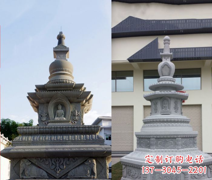 泰州寺庙景观舍利塔石雕 (3)