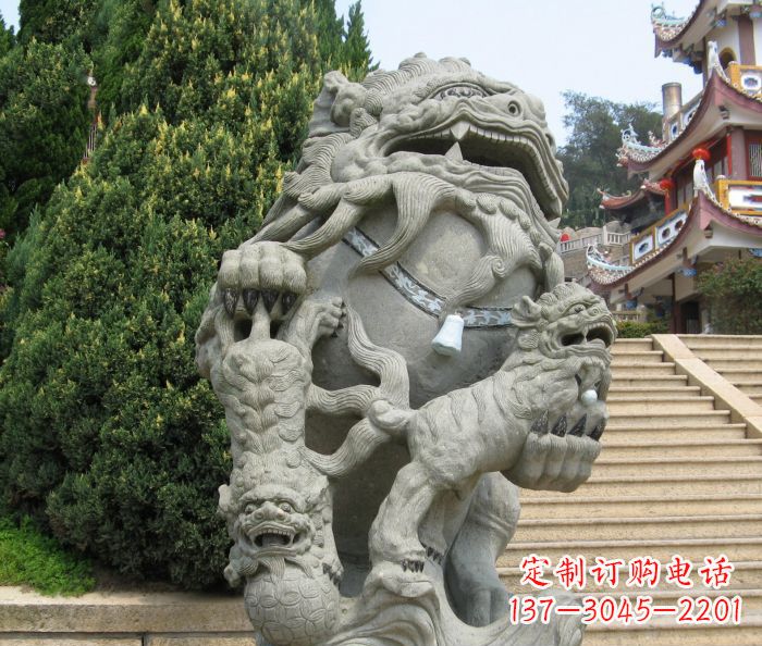 泰州寺庙景观狮子石雕