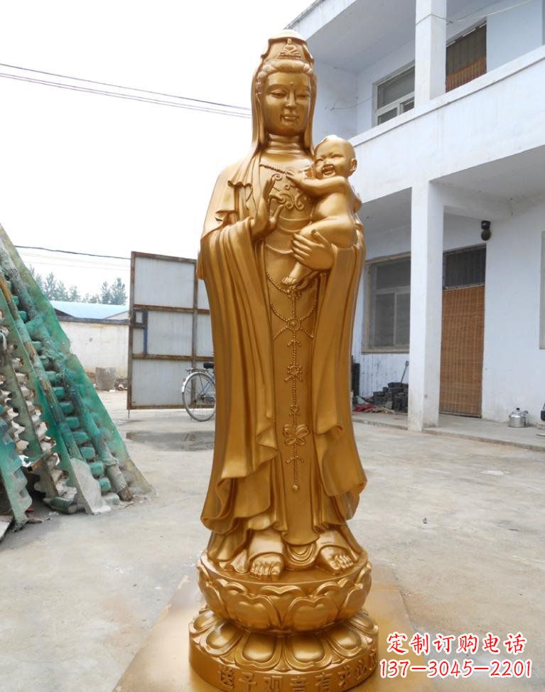泰州寺庙立式送子观音铜雕
