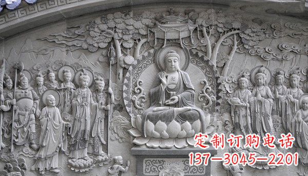 泰州寺庙墙壁石浮雕佛像