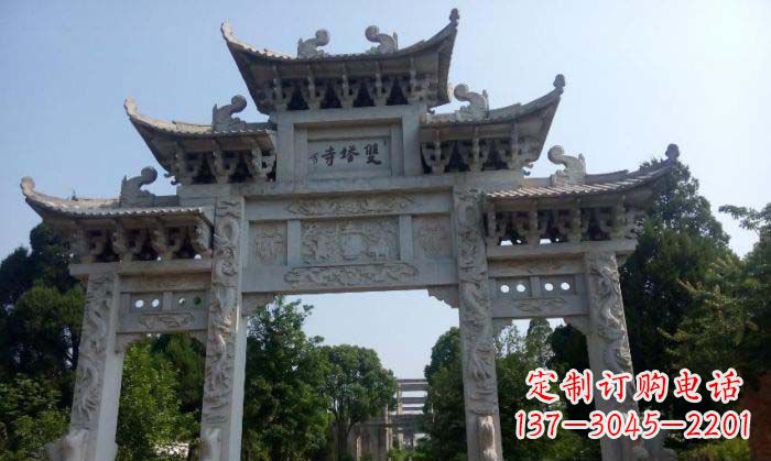 泰州寺庙三门五楼石牌坊